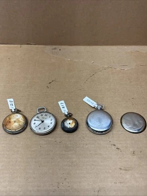 Lot of Antique Pocket Watches Cases, Movements For Parts Or Repair - Image 1 of 4