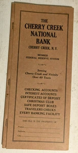 Vintage Cherry Creek / South Dayton NY National Bank Anzeigenordner / Manru Kaffee - Bild 1 von 3