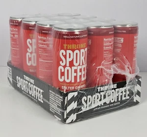 Throne Sport Coffee Energy Drink, SALTED CARAMEL LATTE  (12-Pack)  EXP 11/28/25 - Foto 1 di 18