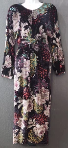 Vestido de cóctel midi/maxi de terciopelo floral talla mediana de Zara para mujer - Imagen 1 de 11