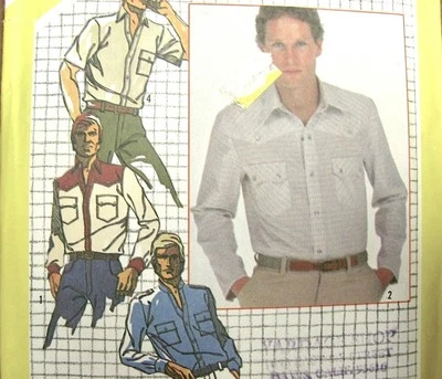 Mens Button-up Shirt Sewing Pattern Western Simplicity 5439 Size 40 Uncut - Image 1 of 4