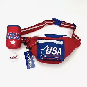 New Tipsy Elves USA Fanny Pack With Drink Holder Red White Blue Stars Patriotic - Picture 1 of 5