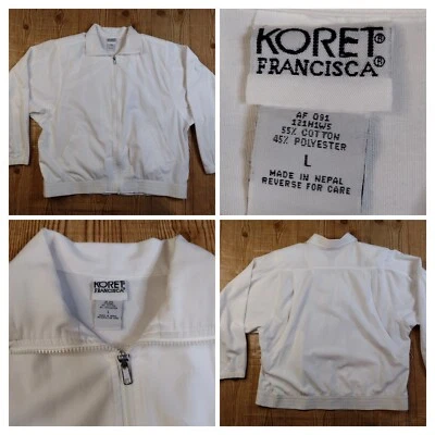 Винтажная женская ветровка Koret Francisca белая на молнии размер большой - Изображение 1 из 4
