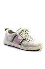 Maje Womens White Suede Trim Studded Low Top Fashion Sneaker Shoes Size 75