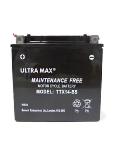 ULTRAMAX TTX14-BS (REPLACES YUASA YTX14-BS) Motorcycle Gel battery - Picture 1 of 3