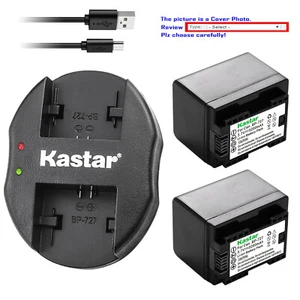 Kastar Battery Dual Charger for Canon BP-727 CG-700 Canon VIXIA HF R600 Camera - Picture 1 of 11