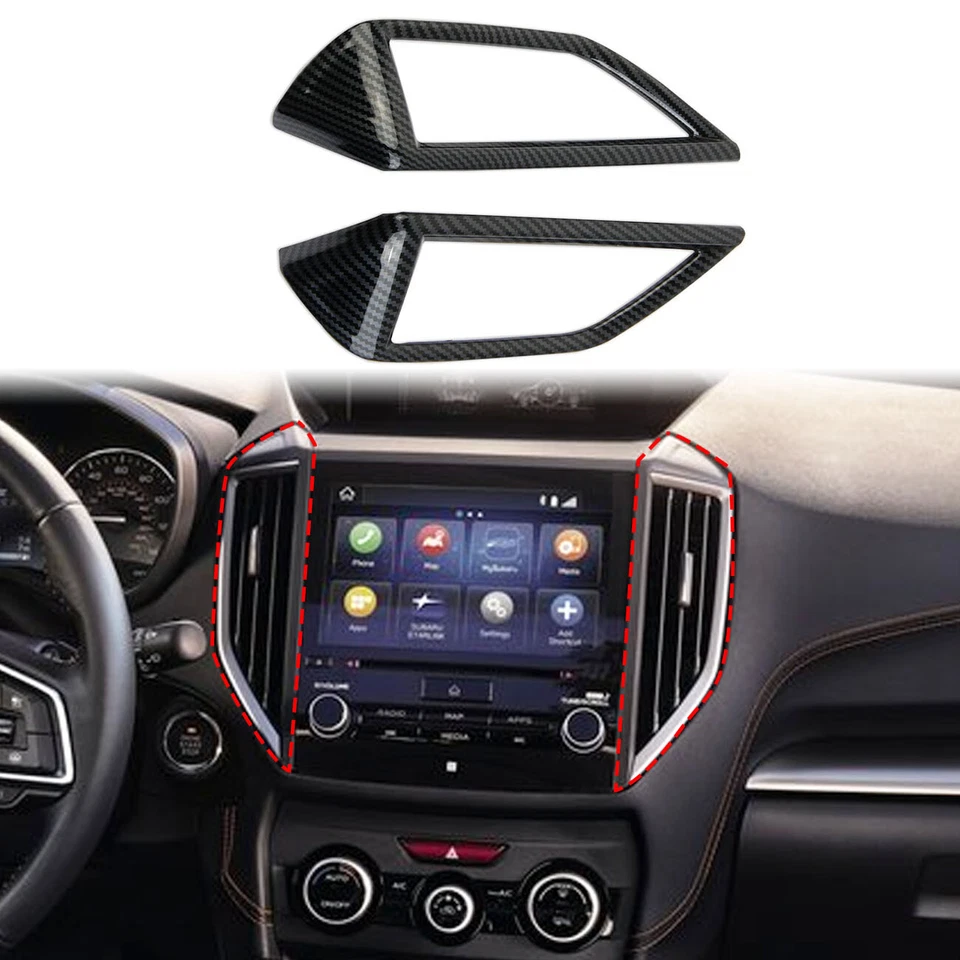 Tablero de fibra de carbono estilo tablero ventilación de aire medio cubierta embellecedores para Subaru Crosstrek XV Foto 1 de 4