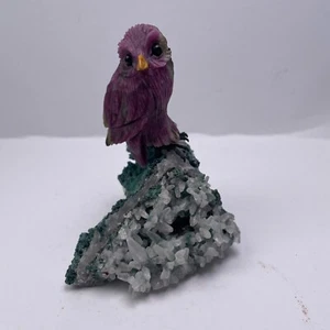 Eule Edelstein Gravur Skulptur Engraving Steinvogel carved Stone - Bild 1 von 5