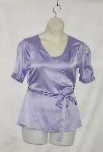 Simplemente. Prenda superior envolvente elástica Charmeuse talla S lila - Imagen 1 de 2