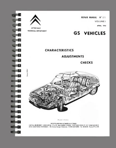 CITROËN GS 1974 WORKSHOP MANUAL REPAIR TALLER SERVICE BOOK ON PAPER ENGLISH - Imagen 1 de 6