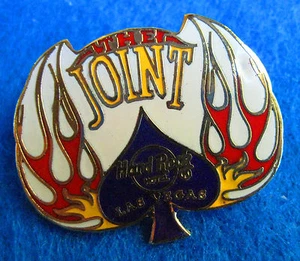 LAS VEGAS HOTEL *THE JOINT" RED & ORANGE FLAMES WHITE SPADE Hard Rock Cafe PIN - Picture 1 of 1