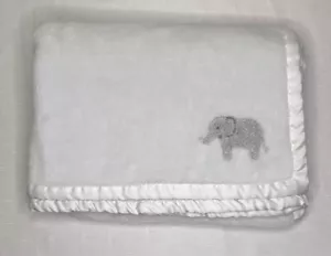 Vintage Carter's Elefante Azzurro Morbido Bambino Lovey Coperta Raso Bordo Sicurezza - Foto 1 di 7