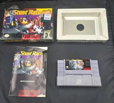 Stunt Race FX SNES (Super Nintendo, 1994) Complete CIB With Hangtab - Image 1 of 4