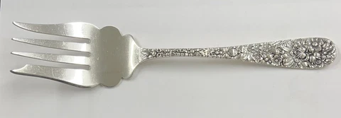 vintage Stieff  Sterling silver  Meat Serving Fork 7 1/2"  Monogramed Cover