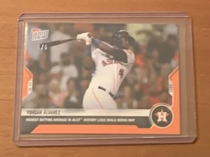 2021 TOPPS NOW #1004 YORDAN ALVAREZ - NUMBERED 3/5 ORANGE PARALLEL - ALCS MVP - Bild 1 von 2