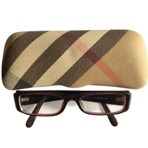 Burberry Eyeglasses Frames B 2007 3014 51-16-135 Burgundy Red Check Italy - Picture 1 of 6