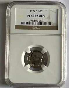 1972-S Roosevelt Dime NGC PF 68 Cameo Proof - Picture 1 of 3
