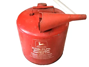 VINTAGE John Deere Snowmobile Gas Can, 6 Gallon & 3 1/2 Pints - Picture 1 of 7