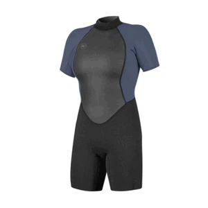O'Neill - Women's Reactor 2 2mm Back Zip Shorty Wetsuit - Black/Mist - Picture 1 of 6