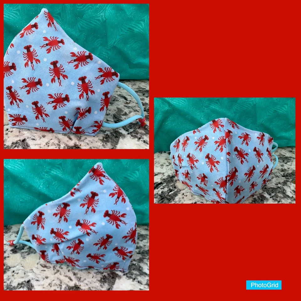 Face Mask Lobster Adult Breathable Comfortable Comfy Elastic Adjustable Wire Acr - Image 1 of 1