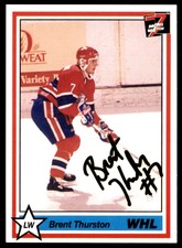 1990-91 7th Inning Sketch WHL Brent Thurston Auto Spokane Chiefs #204 NO COA