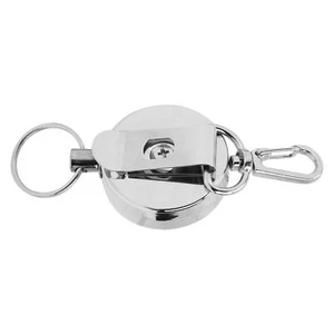 Retractable Key Key Chain With Steel Wire Rope Metal For A Clip On The Back LS - Picture 1 of 23