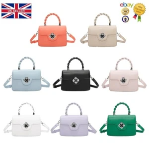 New Women's Stylish Top Handle Tote Bag With Clasp Closing Flap Over Design - Picture 1 of 21