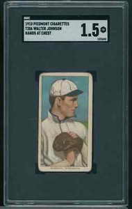 1909-11 T206 WALTER JOHNSON "Hands at Chest"  PIEDMONT 350 SGC 1.5 FR A4