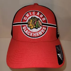 HAT CAP Adidas Chicago Blackhawks NHL Red & Black Embroidered Adjustable NEW - Picture 1 of 9