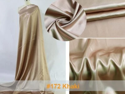 1 Yard Plain Satin Material For Clothing Lining Scarf Silky Charmeuse Fabric - Image 1 of 4