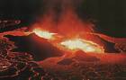 Vintage Postcard Night Scene Of Halemaumau Firepit Kilauea Volcano Hawaii