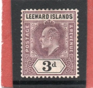 Leeward Island EV11 1902 3d púrpura opaco y negro sg 24 h. como nuevo - Imagen 1 de 2