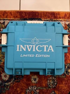 Invicta 3 Slot Impact Resistant Limited Edition BLUE Dive Collector Case Box - Picture 1 of 8