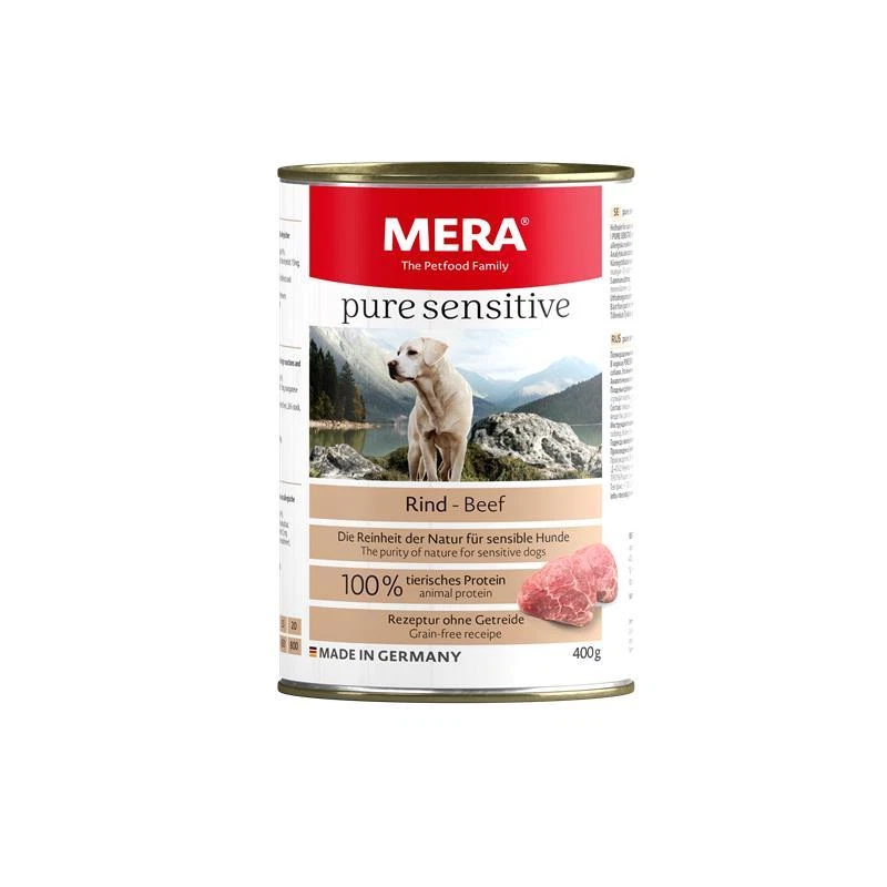 Mera Dog Pure Sensitive Meat Rind | 6x 400g Hundefutter nass - Bild 1 von 1