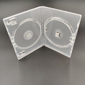 5 Standard 14mm Clear 2 Disc DVD Storage Case Box for CD DVD Disc
