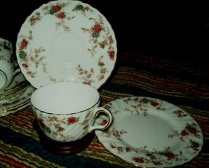 MINTON ENGLAND ANCESTRAL 2 1/4" CUP AND SAUCER  TEA TRIO 1951-1991 - Picture 1 of 4