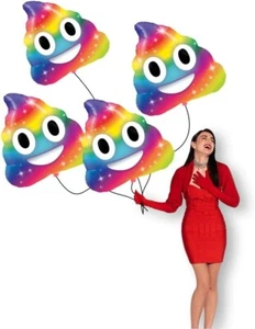 PMU 4 Pieces 30 Inches Valentine's Day Balloons, RainBow Huge Poop Balloons,Love - Picture 1 of 7