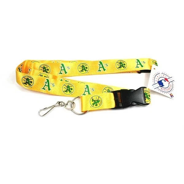 Oakland Athletics Premium Lanyard Keychain Key Ring Breakaway Clip MLB New - Image 1 of 1