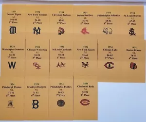 1934 Strat-O-Matic Baseball Printed Storage Envelopes with Stats and Team Logo - Picture 1 of 5