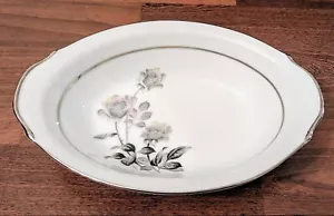 Nocturne By Yamaka 10" OVAL VEGETABLE BOWL PLATINUM TRIM Black Rose Japan - Picture 1 of 2