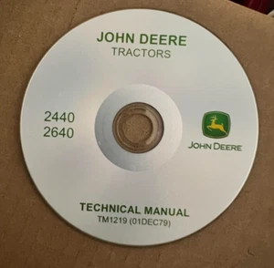 John Deere 2440 2640 Tractors Service Repair Manual TM1219 on CD - Picture 1 of 2