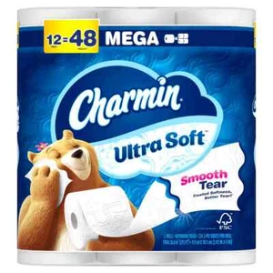 Charmin Ultra Soft Toilet Paper - 12 Mega Rolls 224 sheets - Picture 1 of 10