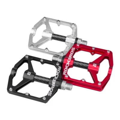 ROCKBROS Bicycle Pedal Carbon Fiber Sealed Bearings Bike MTB Cycling Pedals 9/16 - Image 1 of 4