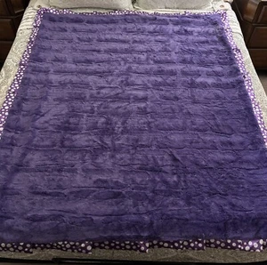 Minky Couture Ultra Peluche Púrpura con Borde de Lunares Blancos 50x60 Reverso Halloween - Imagen 1 de 15
