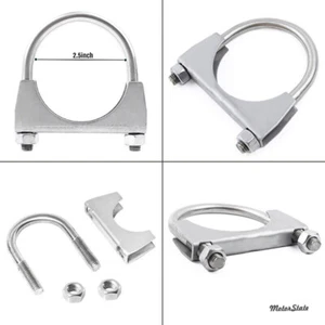2.5" 304 Stainless Steel Saddle U-Bolt Exhaust Muffler Clamp-2 1/2 Inch (2 pack) - Picture 1 of 1
