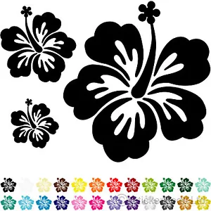 20 HIBISCUS FLOWER CAR STICKERS / WALL STICKERS decals - Picture 1 of 1