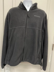 Chaqueta polar Columbia para hombre XXL cremallera completa gris oscuro senderismo al aire libre - Imagen 1 de 8
