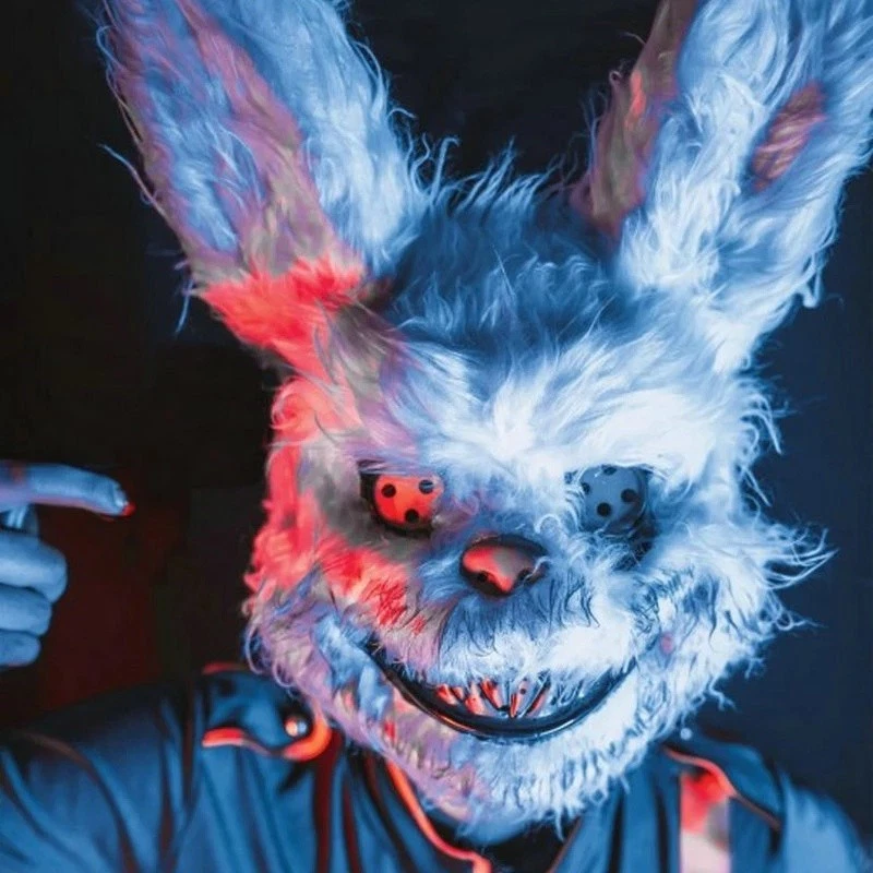 Creepy Bloody Killer Rabbit Bunny & Bear Mask Furry Halloween Cosplay Prop - Image 1 of 4