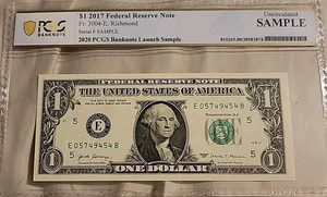 HTF Sample Note USA 1 US Dollar 2017 Fr. 3004 in UNC PCGS - Picture 1 of 8