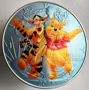 Winnie the Pooh and Tigger - American Silver Eagle 1oz .999 Silber Dollar Münze - Bild 1 von 5